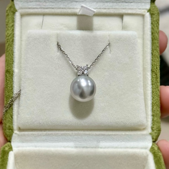 925 Sterling Silver Platinum Gray Tahitian Pearl Pendant